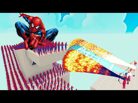 100x SPIDER-MAN + 2x GIANT vs 3x EVERY GOD - Totally Accurate Battle Simulator TABS
