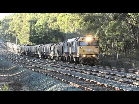 8101-8163 on 6KC7 empty grain to Dimboola at Seymour.  26-06-20.   15.50.47.