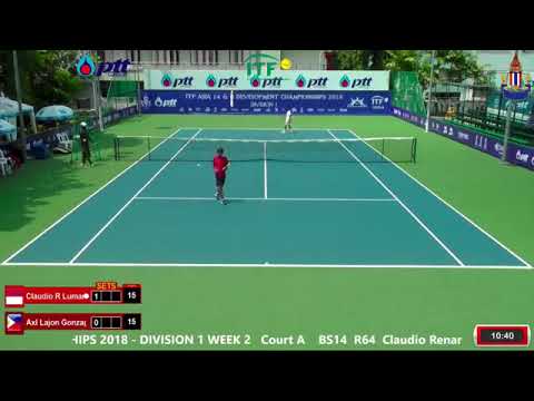 ITF Asia 14 & U Dev. Champ. 2018 Div. 1 Week 2 R1: Claudio R. Lumanauw vs Gonzaga