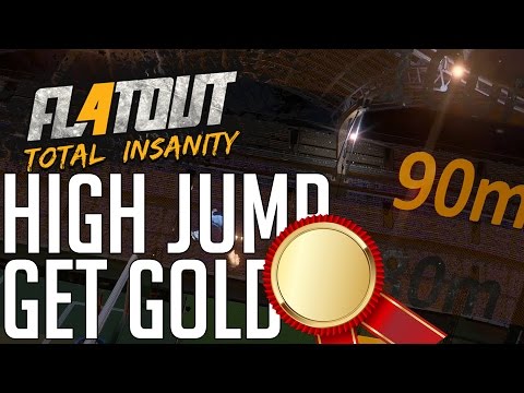 Flatout 4 Total Insanity HIGH JUMP HOW TO GET GOLD (100+ METRES) FLATOUT MODE