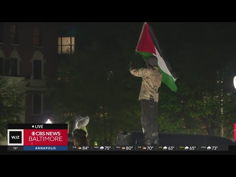 Pro-Palestinian protesters form encampment at Johns Hopkins University