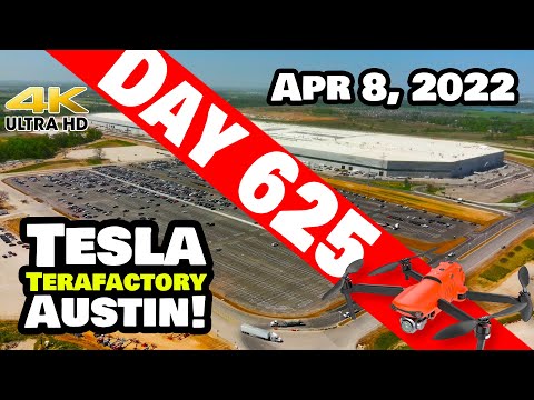 GIGA TEXAS AFTER CYBER RODEO! - Tesla Gigafactory Austin 4K  Day 625 - 4/8/22 - Tesla Terafactory TX