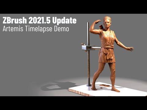 ZBrush 2021.5 NEW Update - Clay Maquette and Bronze statue! Thick Skin, Contrast Brushes, Screen AO!