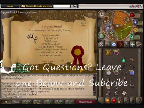 Runescape Quest "Missing My Mummy" Reward