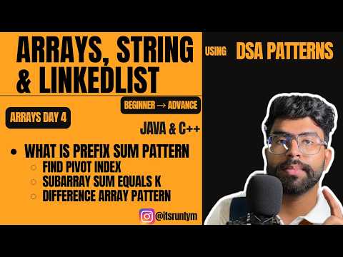 L4 Prefix Sum Pattern Java C Pivot Index Subarray Sum Equals K Difference Array Pattern