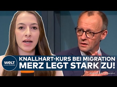 Video Thumbnail: BUNDESTAGSWAHL: Plan von Merz geht auf! CDU-Chef wird beliebter - Union legt in Umfrage zu