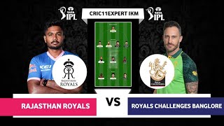 Rajasthan vs Banglore IPL Match No.13 DXI Prediction | RR vs BLR DXI Team Today | RR vs RCB