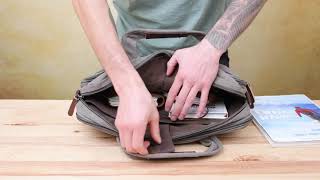 Сумка текстильна для ноутбука 15.6 20087 Vintage сірий