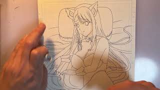 推しのファンアートを描くだけの動画Part2（コピック肌色塗り編）