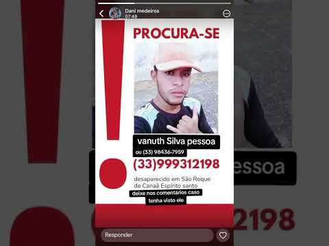 jovem desaparecido em são roque do Canaã (espírito santo) #lnnewsbrasil
