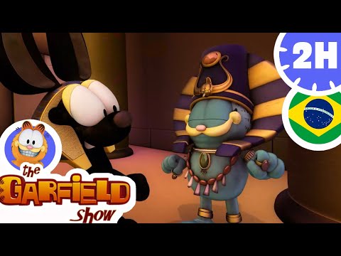 😾¡Garfield enfrenta uma gata malvada que vem do Egito!😾 Compilação de desenhos animados