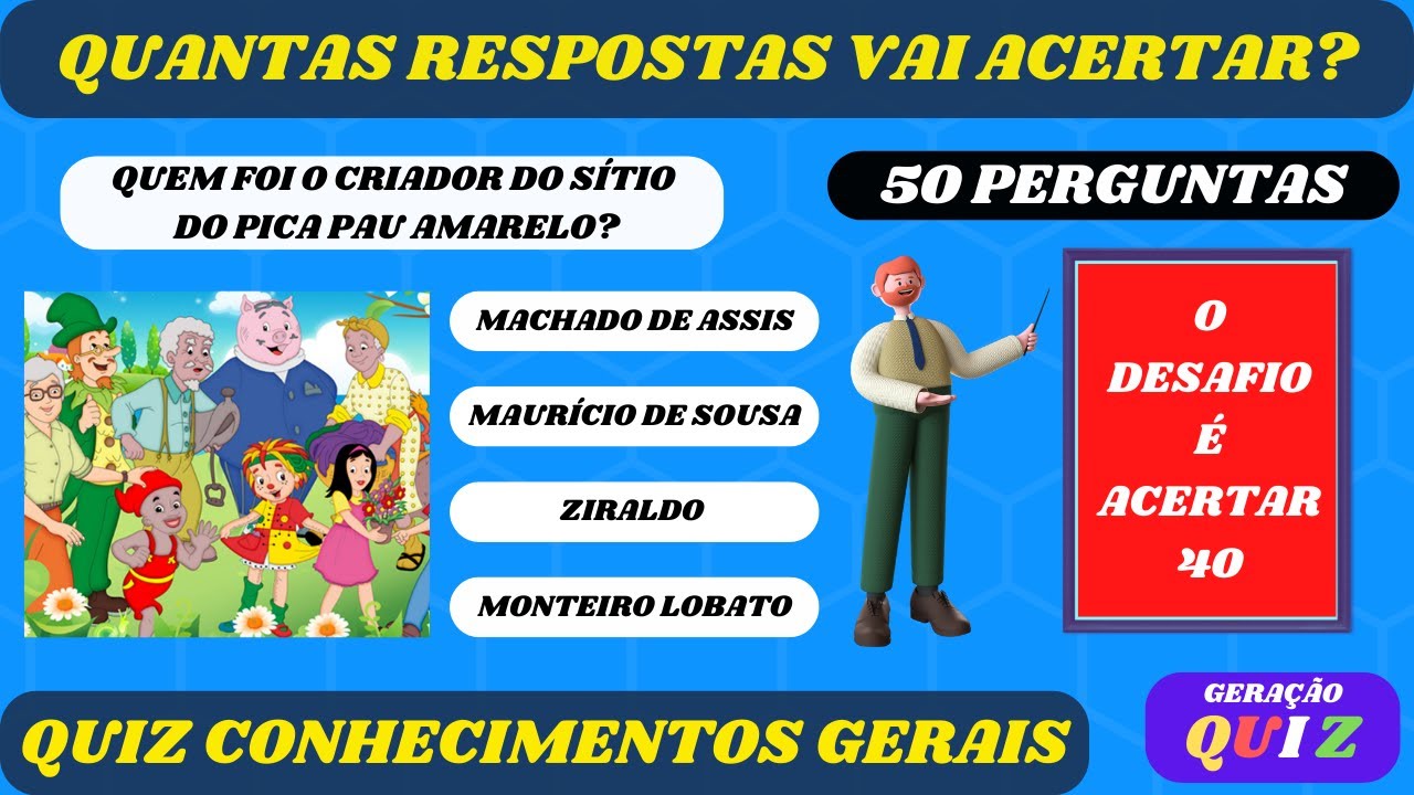 ✅😃😃Quiz 50 Perguntas Conhecimentos Gerais para Concursos Ensino Medio 2022 #5