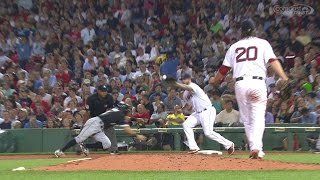 CWS@BOS: Red Sox challenge Eaton being called safe