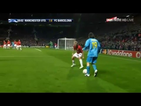 Lionel Messi Humillación Total a Paul Scholes en Old Trafford 👀😱  UCL (07/08).