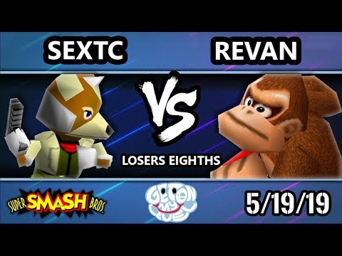 GOML 2019 SSB64 - sextc (Fox) Vs. Revan (Falcon, Puff, Yoshi, DK, Kirby) Smash 64 Tournament LE