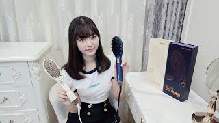 美髪神器推薦MUNICHI 沐尼黑溫感空氣熱風梳|梳子＆吹風機2in1、65dB輕音量、國際電壓出國旅行攜帶方便