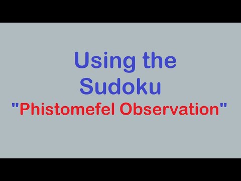 Sudoku Primer 220 - The 'Phistomefel Observation' and How to Use It