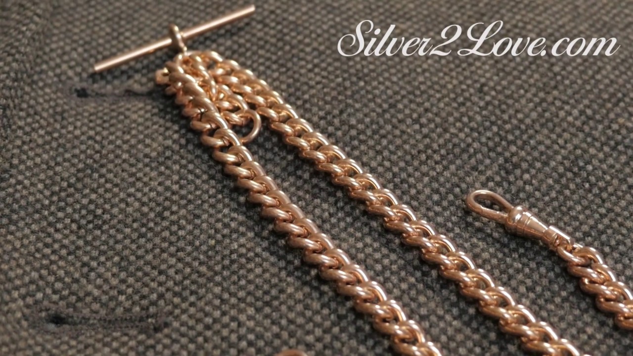 Watch video Rose Gold Pocket Watch chains double albert Now Rose Gold Pocket Watch chains double albert