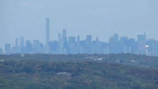 If you are lucky and the sky is clear, the New York City skyline is clearly visible from many trails within Norvin Green State Forest.  This view is from Wyanokie High Point on the Wyanokie Circular Trail.