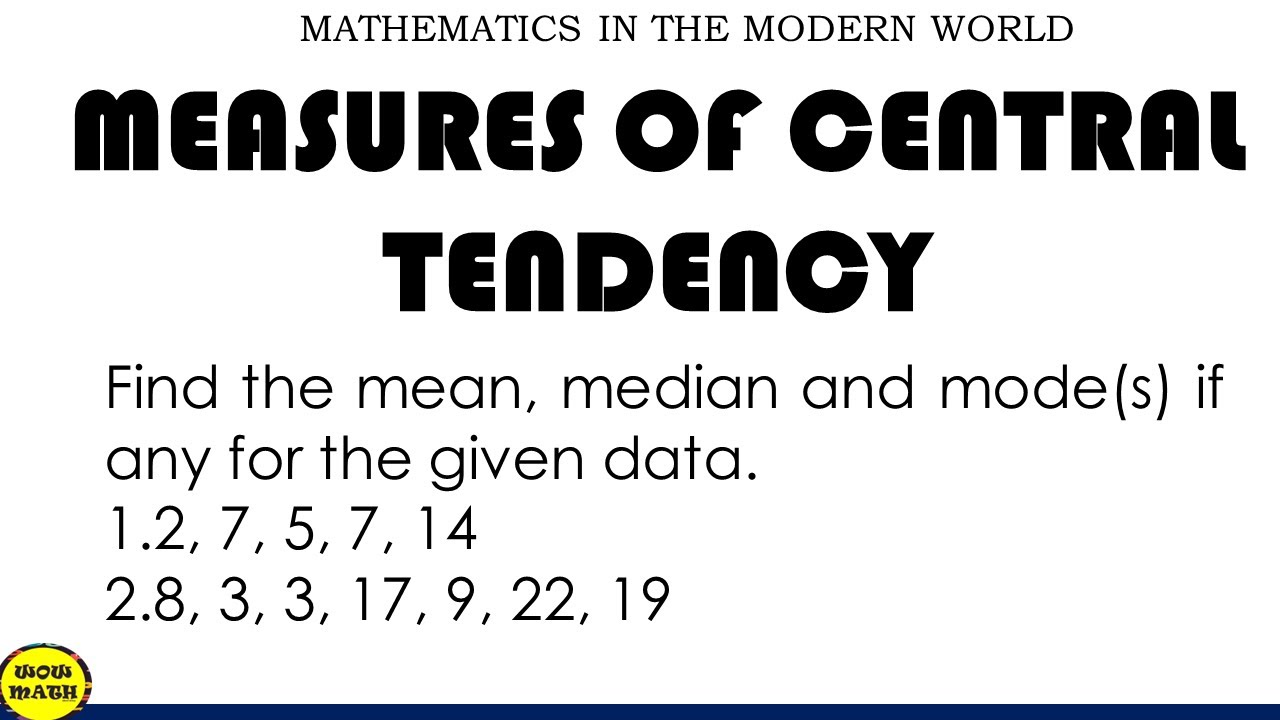 MEASURES OF CENTRAL TENDENCY