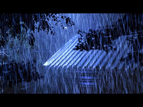 FALL ASLEEP FAST in MINUTES with Torrential Rain on Metal Roof & Powerful Thunder Sounds at Night