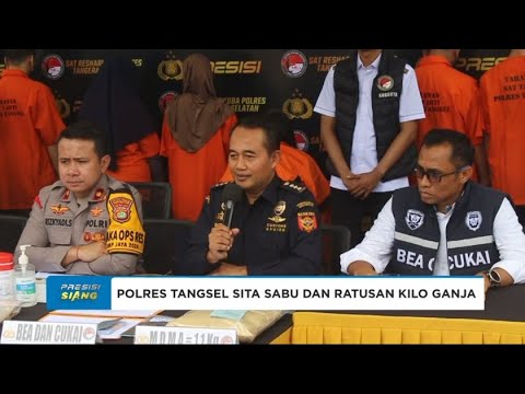 POLRES TANGSEL SITA 642 KG GANJA DAN 7,8 KG  SABU