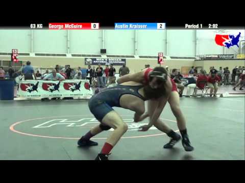 George McGuire vs. Austin Kraisser at 2013 FILA Cadet Nationals - FS
