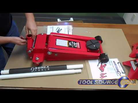 SUNEX 66037 66037JPK 3.5 Ton Service Jack with Quick Lifting System and Pair of 3 Ton Jack Stands