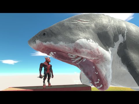 megalodon attack on every units - Animal Revolt Battle Simulator