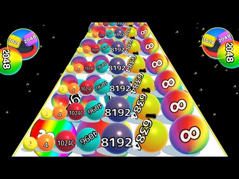 🧶 Satisfying Mobile Game/ Ball run infinity vs men runner 2048 - 2048 Ball Gameplay Update Level #3