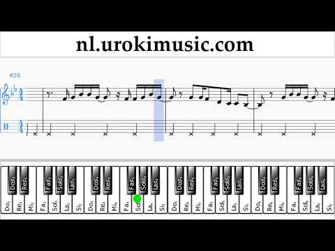 Piano Leren Spelen (rechter hand) Major Lazer & DJ Snake - Lean On Tablatura Deel#2 um-i799