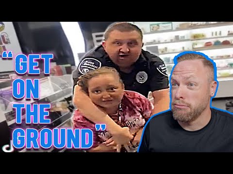 Mall Cop Body Slams Crazy Lady After She Bites Him