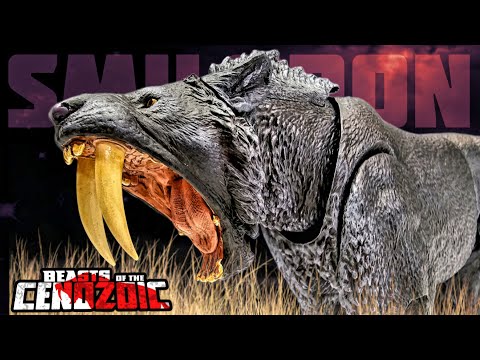 BEASTS OF THE CENOZOIC!!! Super Articulated 1/12 scale SMILODON Review!!!