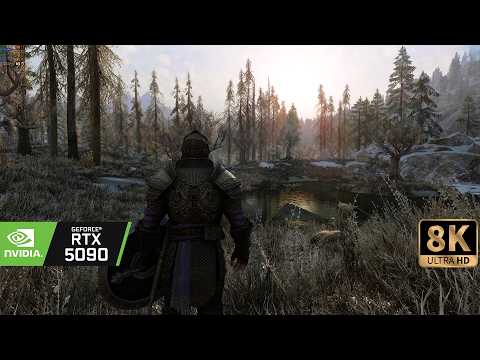 [8K60] Skyrim Ultra Modded graphics 3100+Mods in 2025 RTX5090- Ro Modlist with Raytracing
