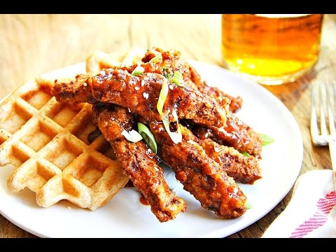 KOREAN HONEY BUTTER CHICKEN AND WAFFLES (+ YouTube  Collaborations!!) | VEGAN
