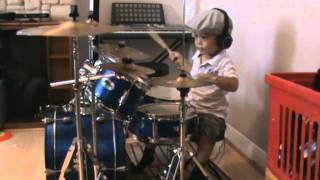 Sweet Child O' Mine drum cover, 3-Year-Old Drummer