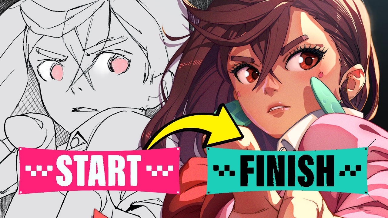 Full ANIME drawing process explained ✏️ (pro artist)