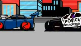 SUPER POLICE CAR ( HIGH-SPEED) CHASE (cartoon Action animation )