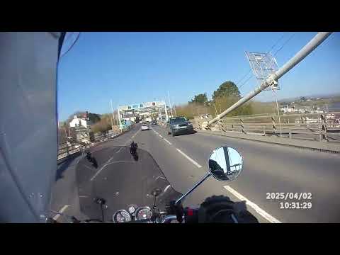 Interceptor 650, heading overseas, abroad to Sunny Cornwall, over the Tamar crossing.