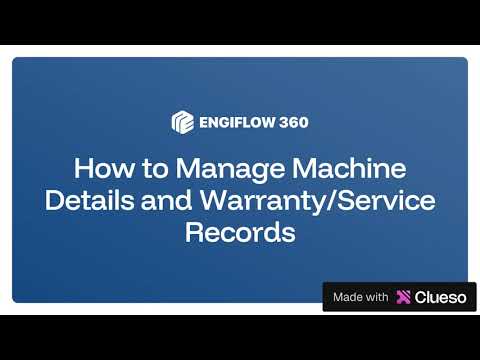 How to Manage Machine Details and Service Records