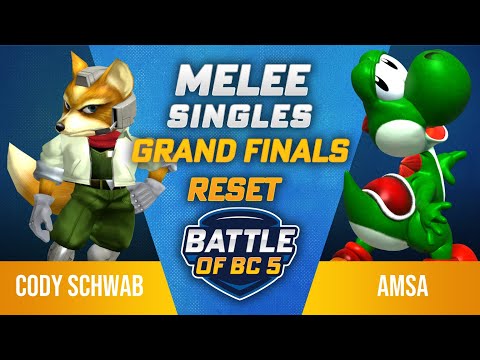 Cody Schwab (Fox) vs aMSa (Yoshi) - Melee Singles True Finals - Battle of BC 5