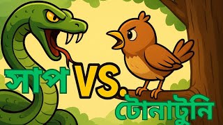 সাপ বনাম টোনাটুনি 🐍🐦 | সাহসী টোনাটুনির গল্প | Kids Animation | Bengali Moral Story