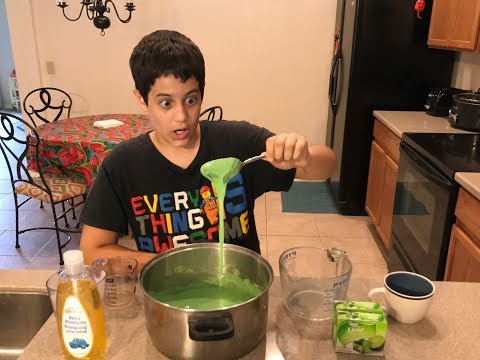 (SUPER OLD VIDEO) How To Make Green Nickelodeon Slime DIY No Glue Super Easy