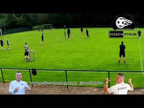 Fussballtraining: Passübung - Kombination mit Aufdrehen, Doppelpass und Steilpass