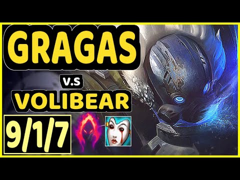 KREOX (GRAGAS) vs VOLIBEAR - 9/1/7 KDA JUNGLE GAMEPLAY - EUW Ranked GRANDMASTER