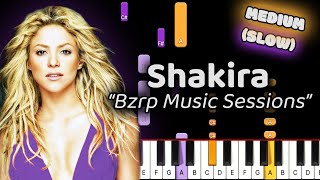 Shakira Bzrp Music Sessions Piano Tutorial! (Medium) SLOW 50% Speed