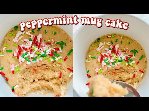 Peppermint Mug Cake Recipe in 1 Minute | Christmas Mug Cake | How To Make A Peppermint Mug Cake