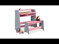 Bureau réglable enfant Gris - Rose foncé - Bois manufacturé - 90 x 88 x 48 cm