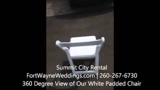 preview picture of video 'White Resin Padded Chair 360 Degree Walkaround'