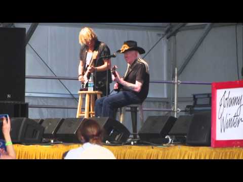 JOHNNY WINTER  "I Don't Want No Woman"  live at Jazz Fest 2014!!!!!!